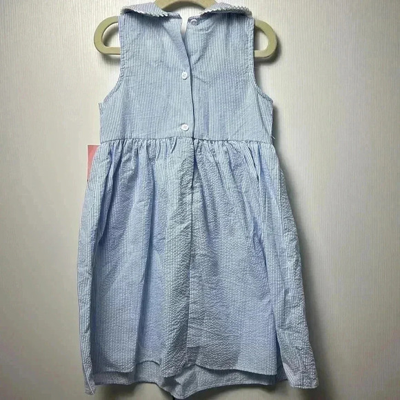 Good Lad Chambray striped Pinafore dress NWT girls 5 - Picture 6 of 8
